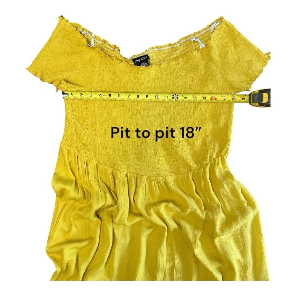 🎉HOST PICK🎉 City Chic Yellow Cowl Neck Pleated Maxi Dress - Picture 11 of 13